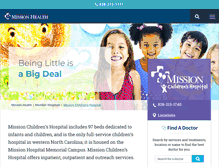 Tablet Screenshot of missionchildrens.org